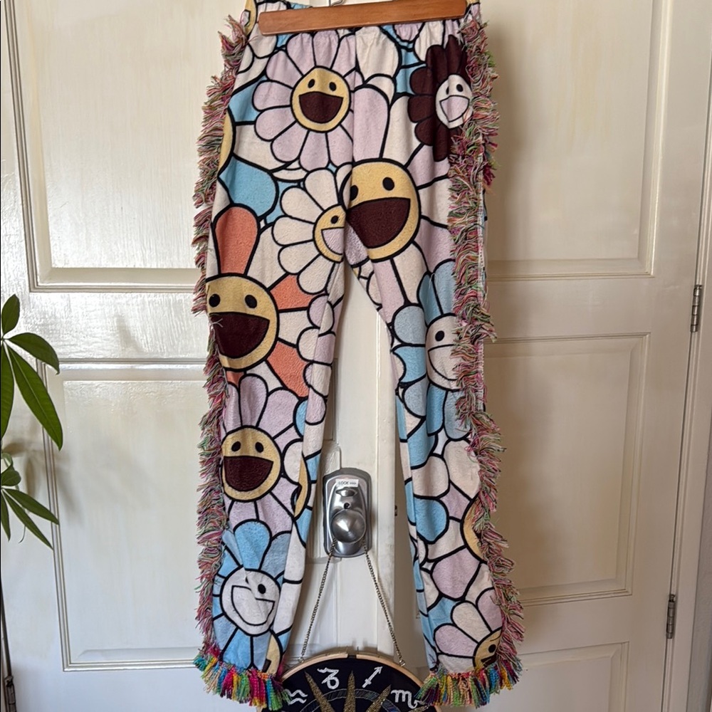 Murakami Smiley Face Fringe Pants